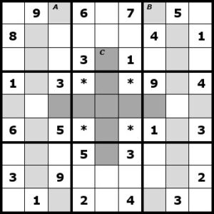 USVNL00: Gratis Uitdagende Sudoku Variatie Puzzel met 3 extra groepen