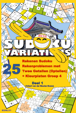 RSNL01: Sudoku met 25 optellingen van twee tweecijferige getallen met kleurplaten